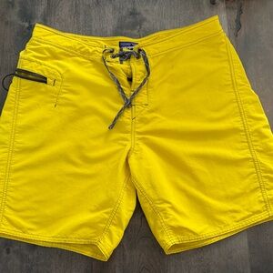 Patagonia Yellow Men's Athletic Swim/Board Shorts